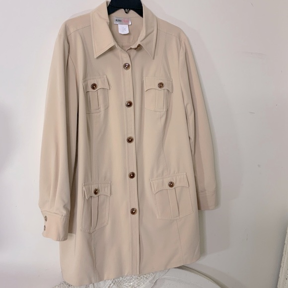VINTAGE Aldo Trevi Tan Jacket Trench - Picture 5 of 10